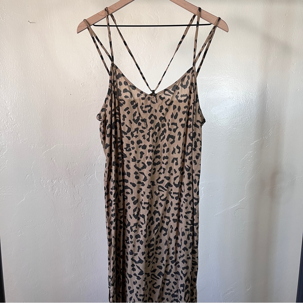 Strappy Leopard Print Maxi Dress